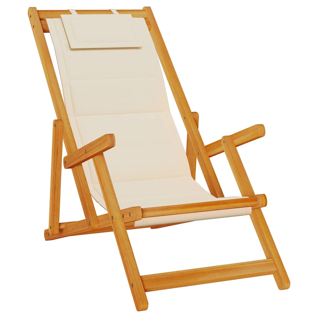 Beach Chair 2 pcs Brown 61.5 x 123 x 82cm Solid Acacia wood