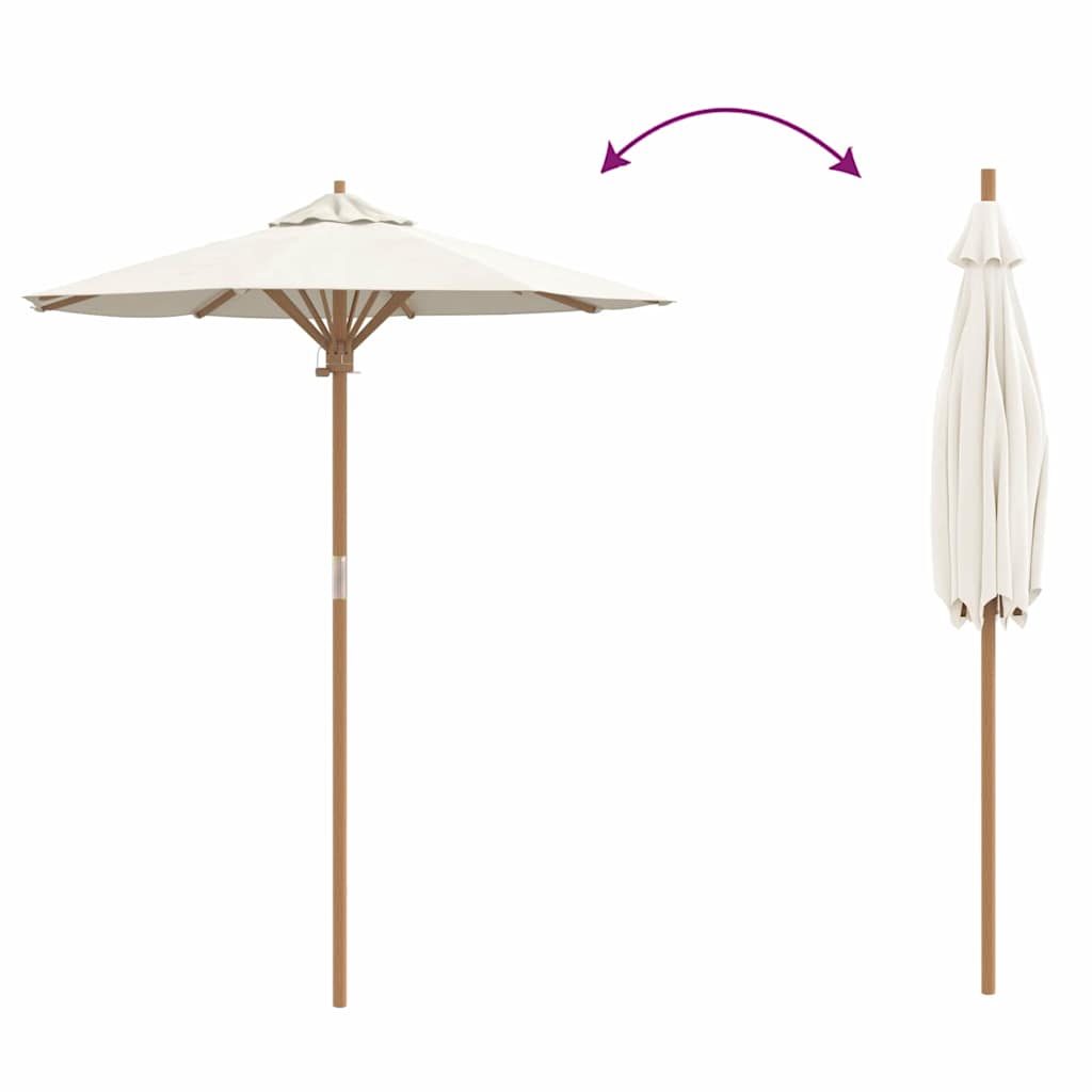 Garden Parasol Cream white 180 x 180 x 230 cm Bamboo