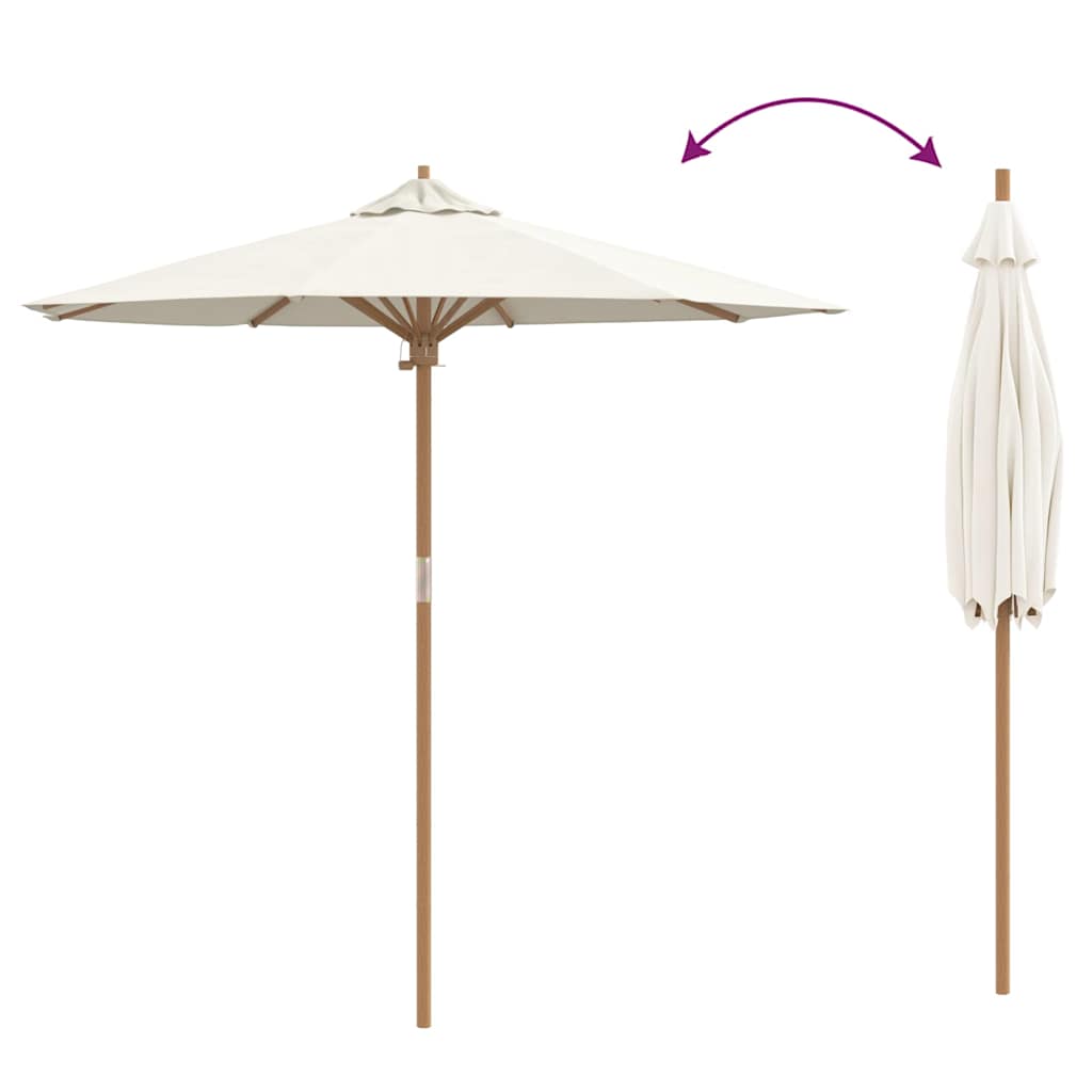Garden Parasol Cream white 217 x 217 x 230 cm Bamboo