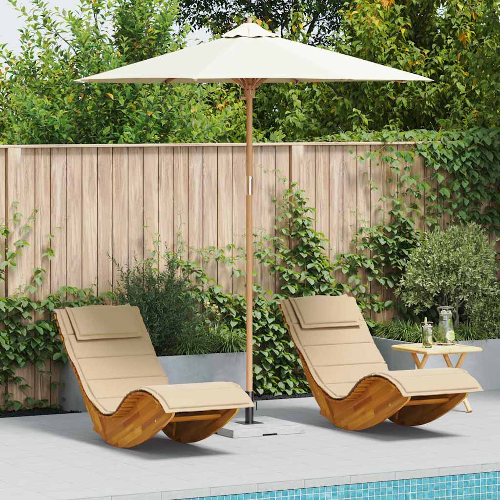 Garden Parasol Cream white 240 x 240 x 260 cm Bamboo