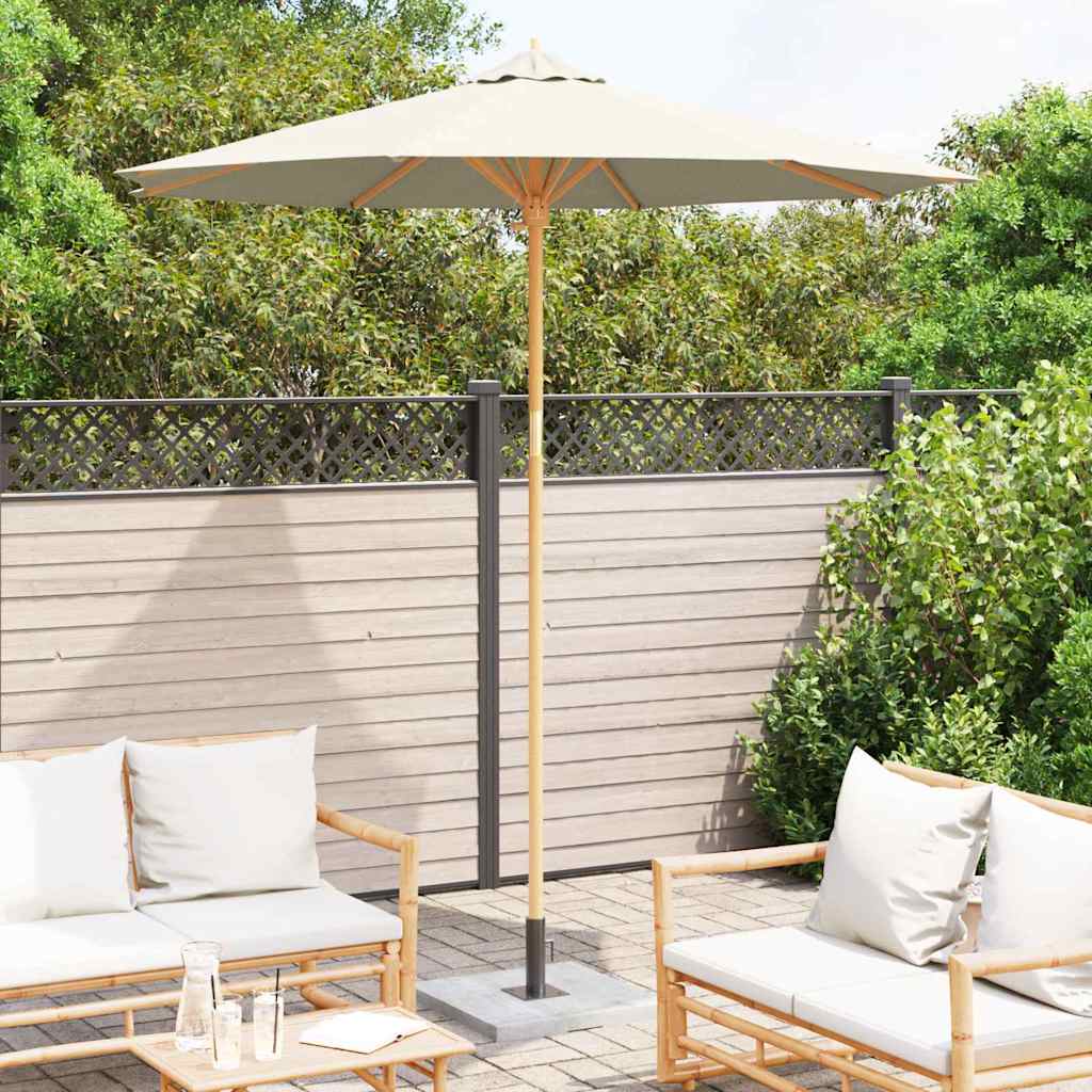 Garden Parasol Cream white 240 x 240 x 260 cm Bamboo