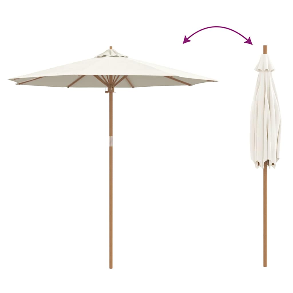 Garden Parasol Cream white 240 x 240 x 260 cm Bamboo