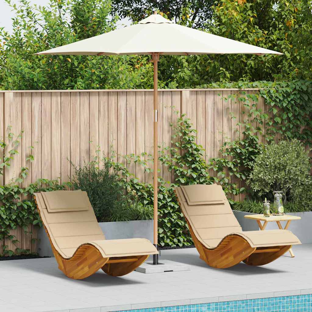 Garden Parasol Cream white 270 x 270 x 260 cm Bamboo