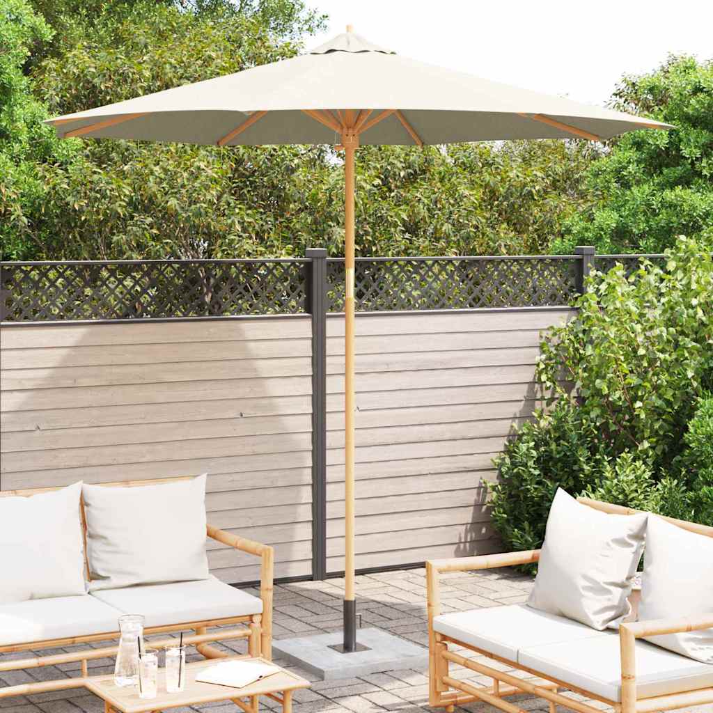 Garden Parasol Cream white 270 x 270 x 260 cm Bamboo