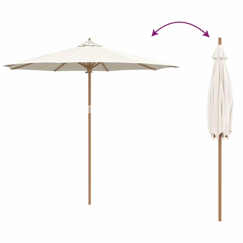 Garden Parasol Cream white 270 x 270 x 260 cm Bamboo