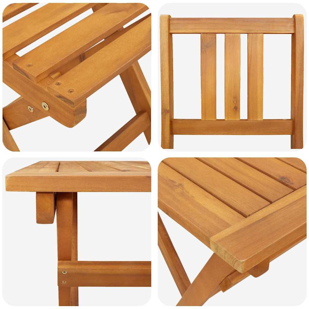 Garden Bistro Set Folding 5 pcs Brown Solid acacia wood