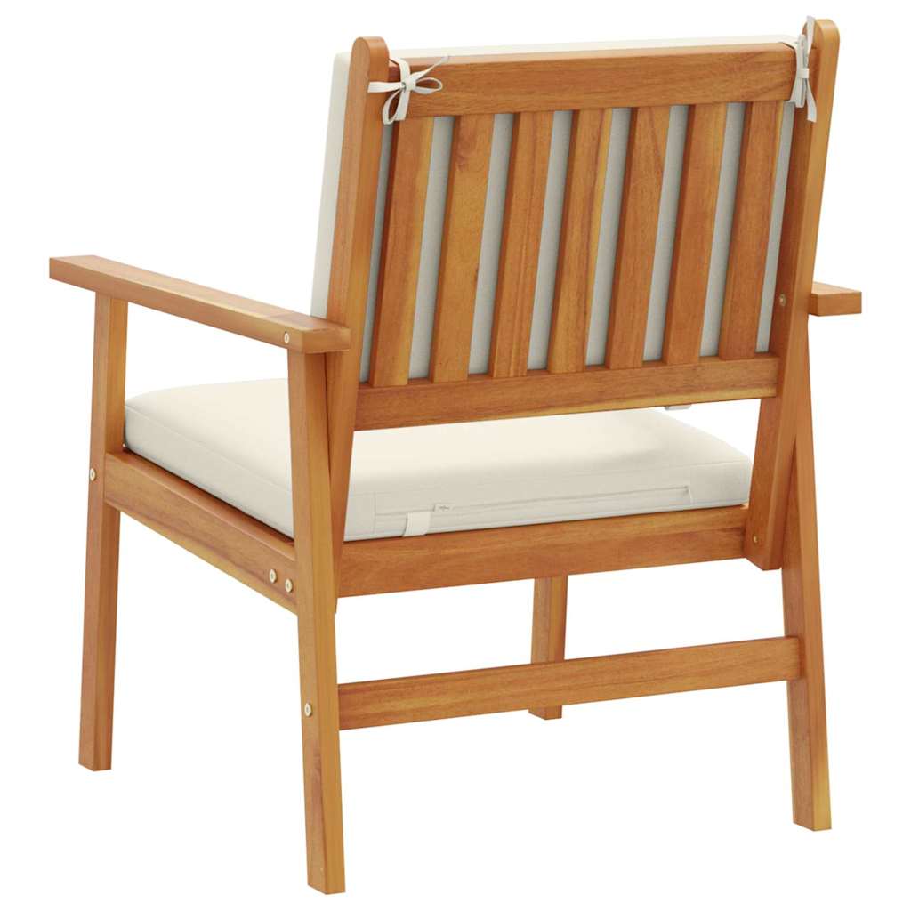 Garden Chair with Cushion 2 pcs Brown Solid Acacia wood
