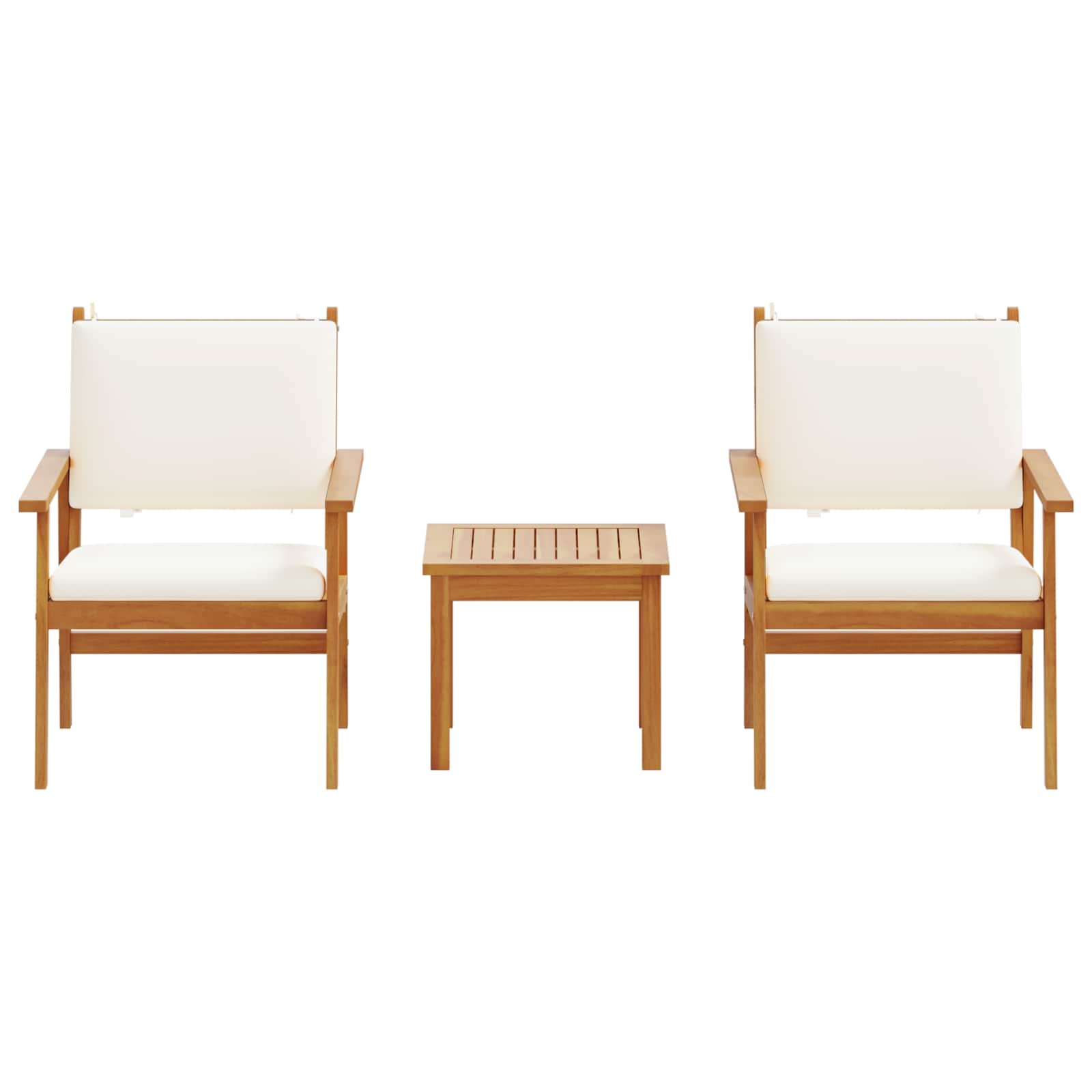 Garden Sofa Set with Cushion 3 pcs Brown Solid Acacia wood