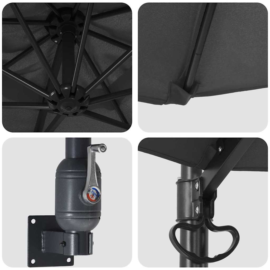 Garden Parasol Anthracite and Black 248 x 248 x 148 cm