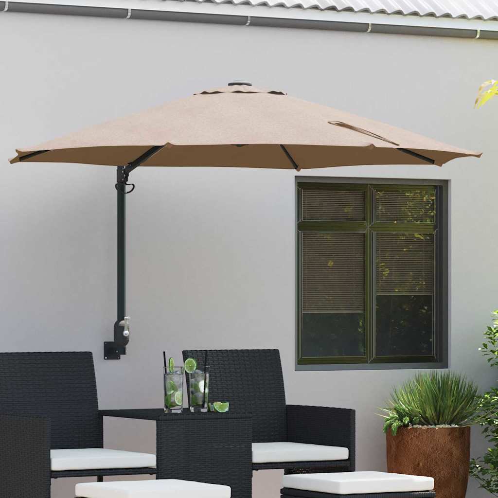 Garden Parasol Taupe and Black 248 x 248 x 148 cm