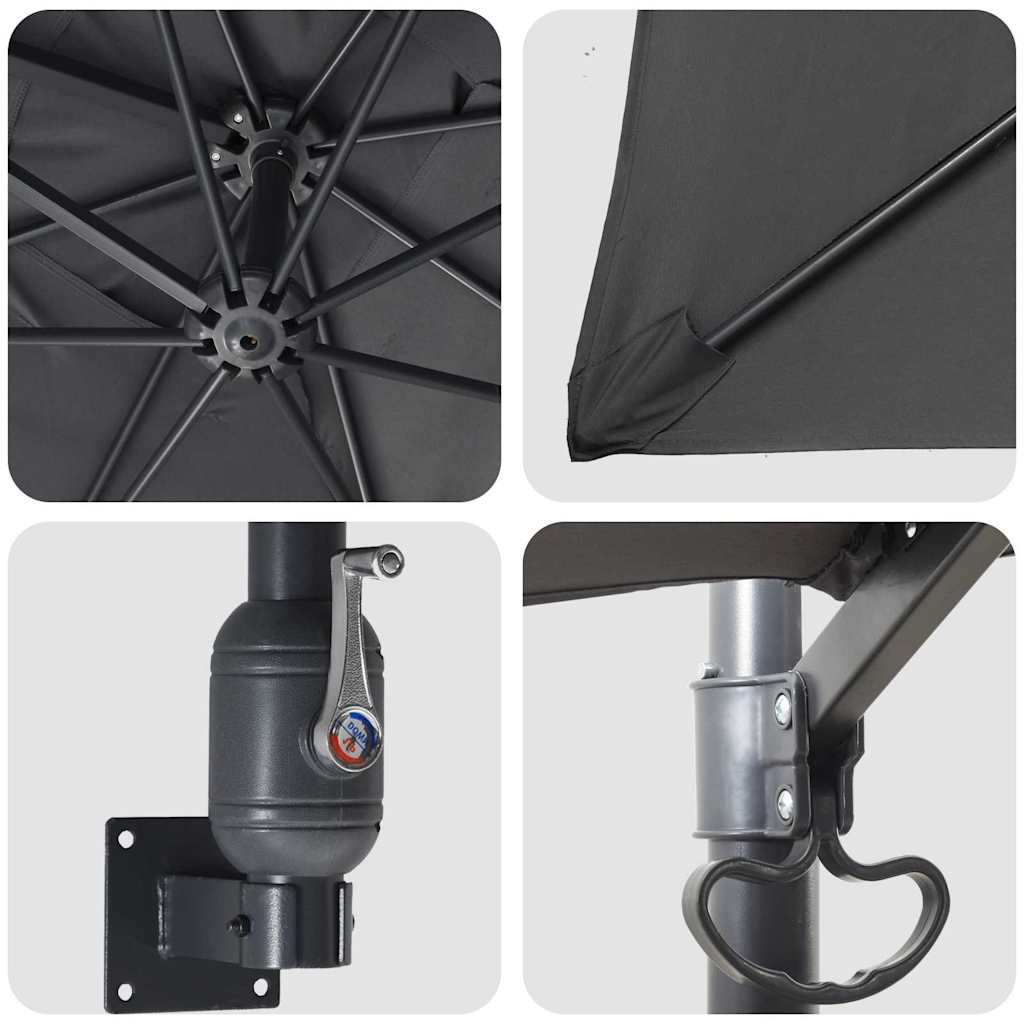 Garden Parasol Anthracite and Black 248.5 x 247.5 x 160 cm