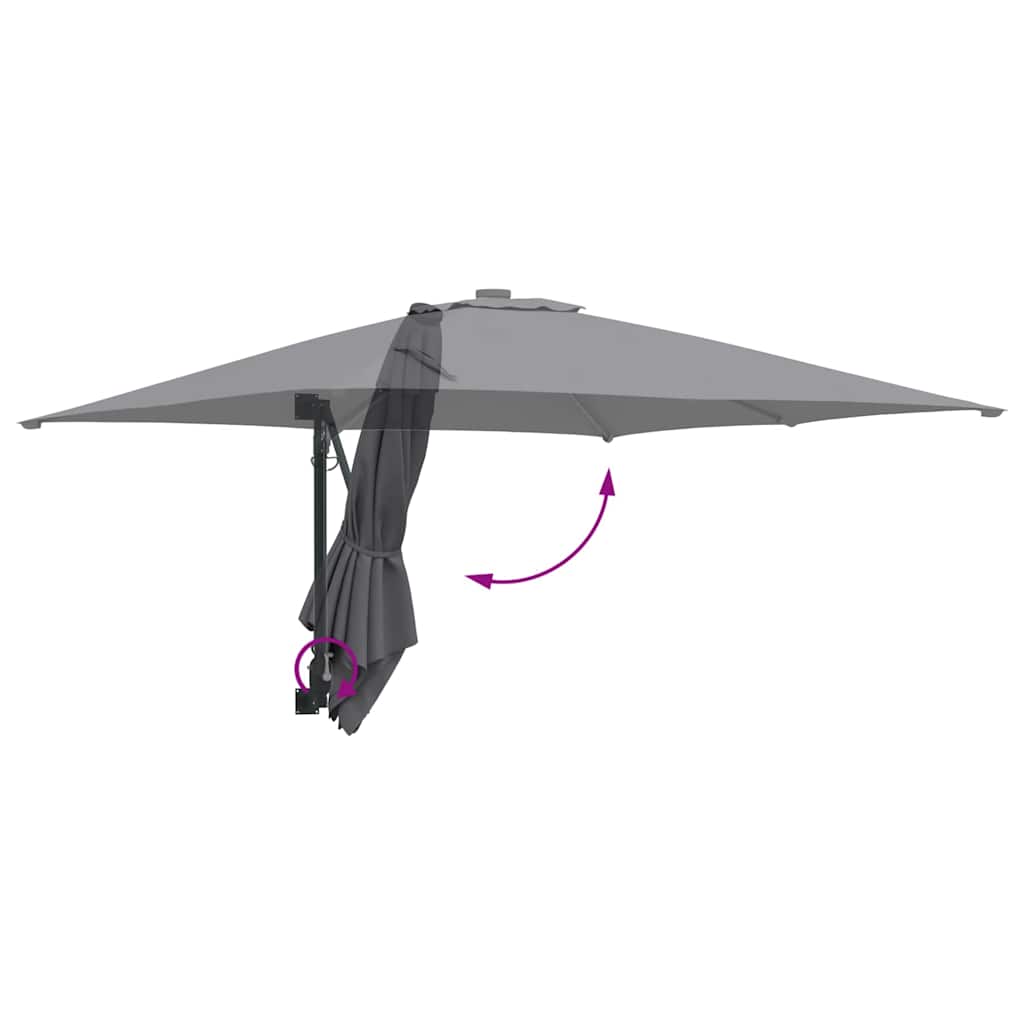 Garden Parasol Anthracite and Black 248.5 x 247.5 x 160 cm