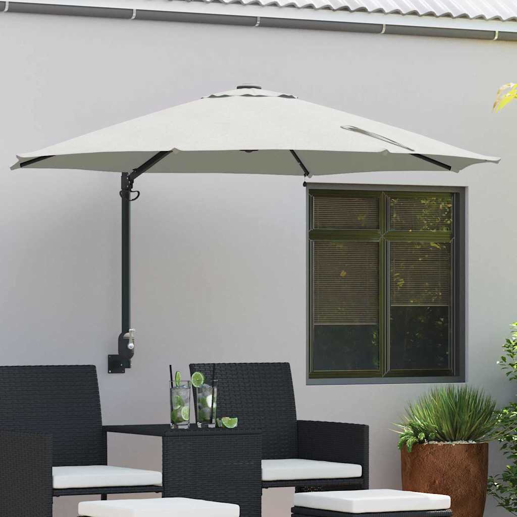 Garden Parasol Manual Beige and Black 248 x 248 x 148 cm