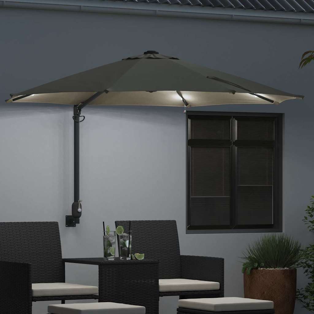 Garden Parasol Manual Beige and Black 248 x 248 x 148 cm