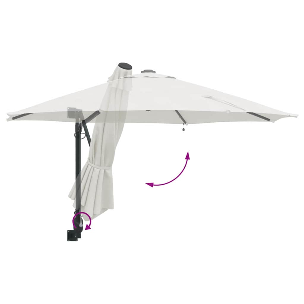 Garden Parasol Manual Beige and Black 248 x 248 x 148 cm