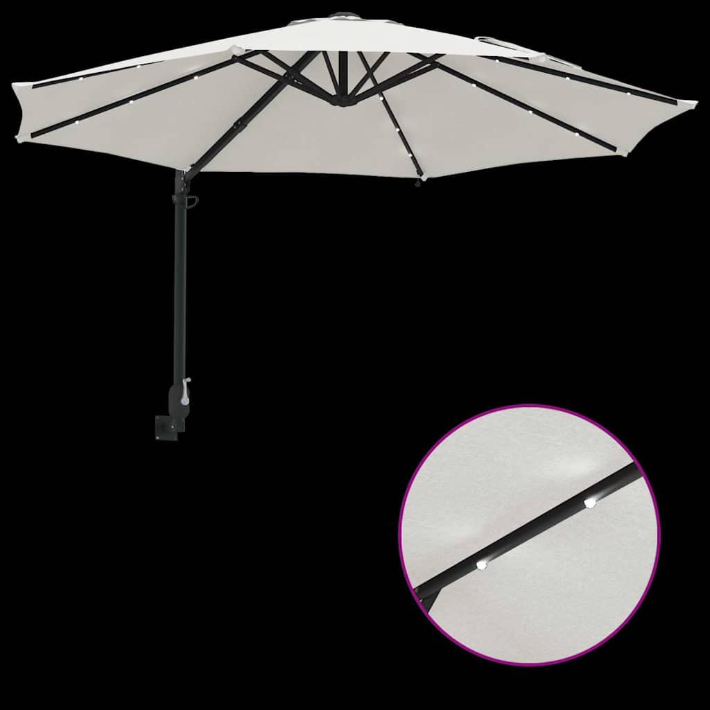 Garden Parasol Manual Beige and Black 248 x 248 x 148 cm
