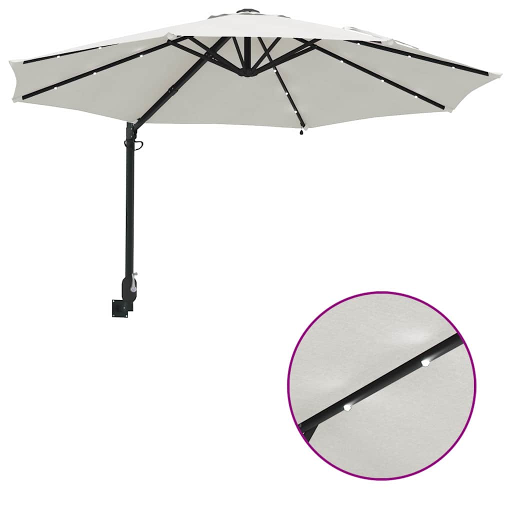 Garden Parasol Manual Beige and Black 248 x 248 x 148 cm