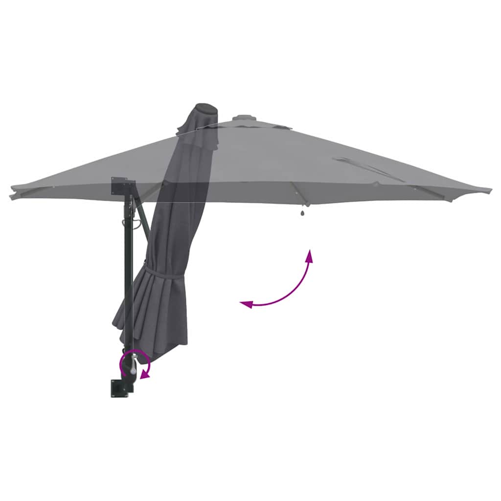 Garden Parasol Manual Anthracite and Black 248 x 248 x 148 cm