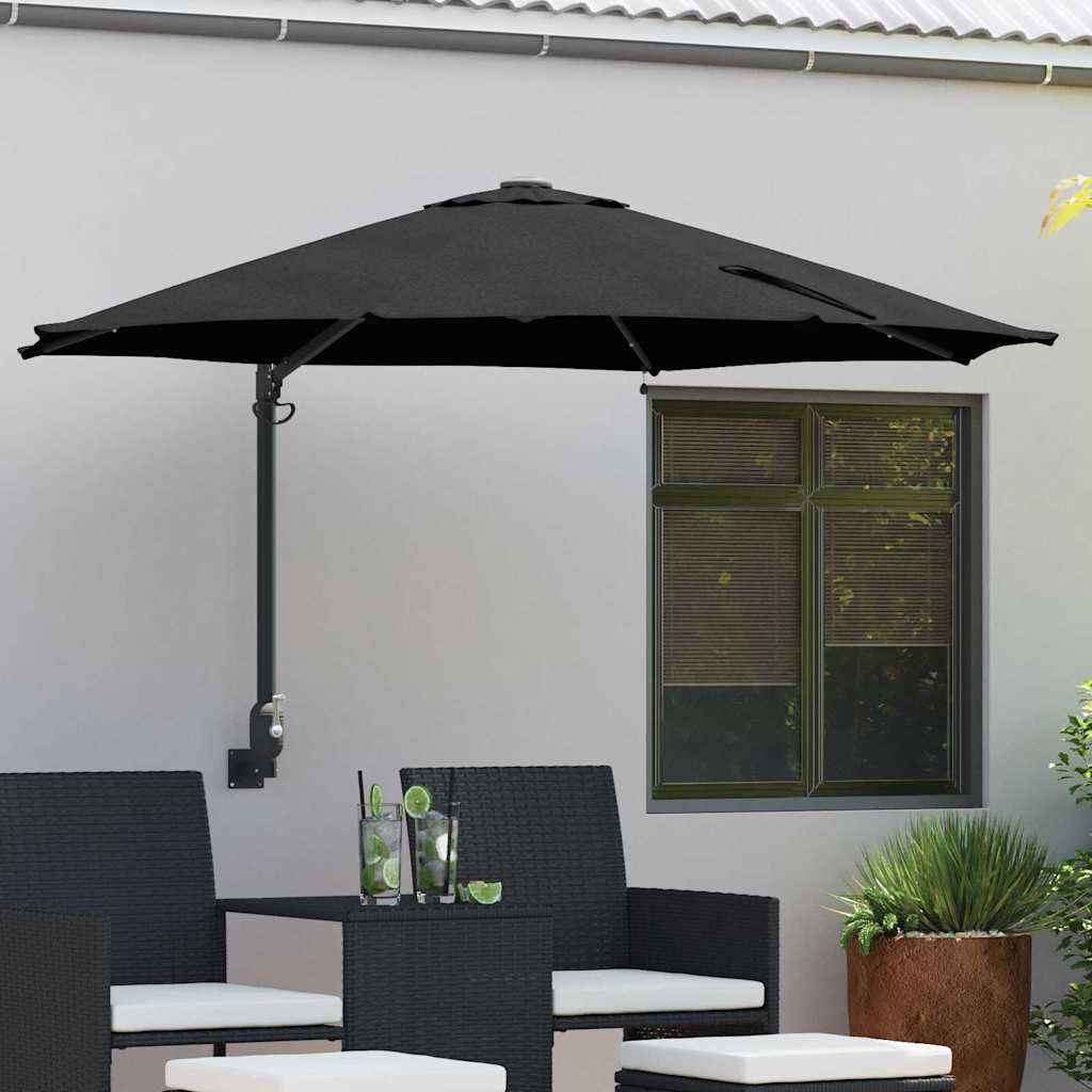 Garden Parasol Manual Black and Black 248 x 248 x 148 cm