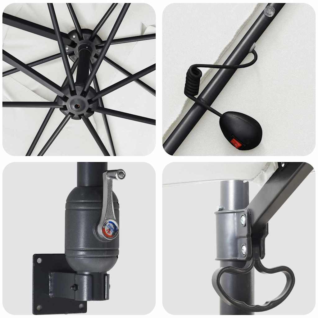 Garden Parasol Sand 248.5 x 247.5 x 160 cm Fabric