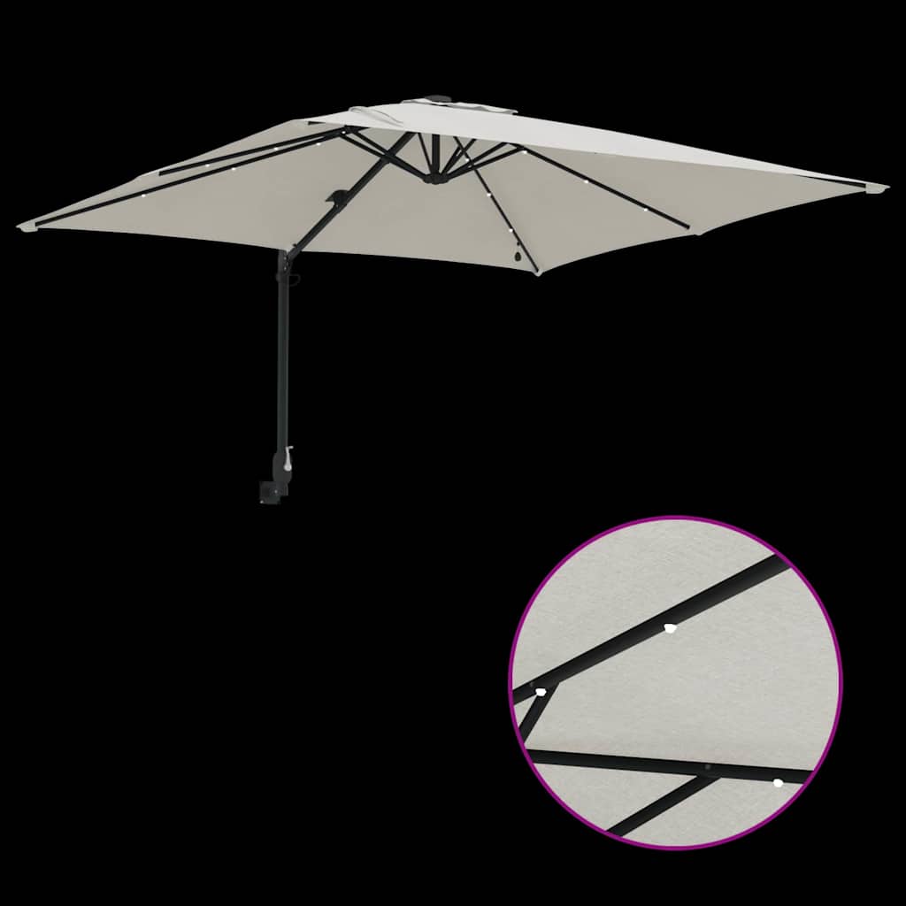 Garden Parasol Sand 248.5 x 247.5 x 160 cm Fabric