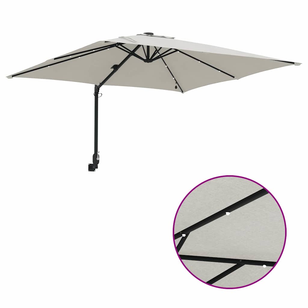 Garden Parasol Sand 248.5 x 247.5 x 160 cm Fabric