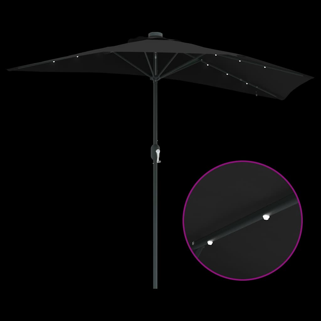 Garden Parasol Black 294 x 150 x 223 cm Fabric
