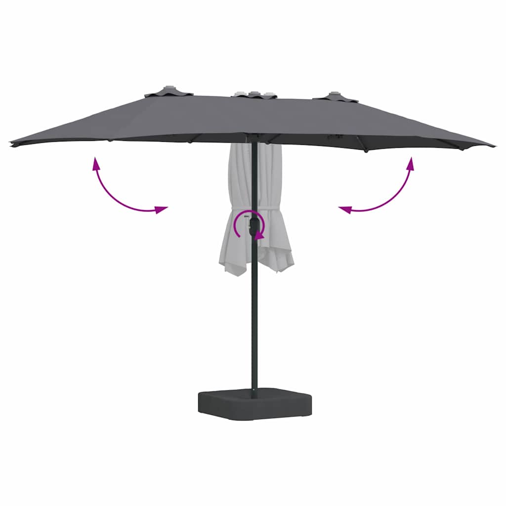 Garden Parasol Anthracite 385 x 209 x 244 cm Fabric