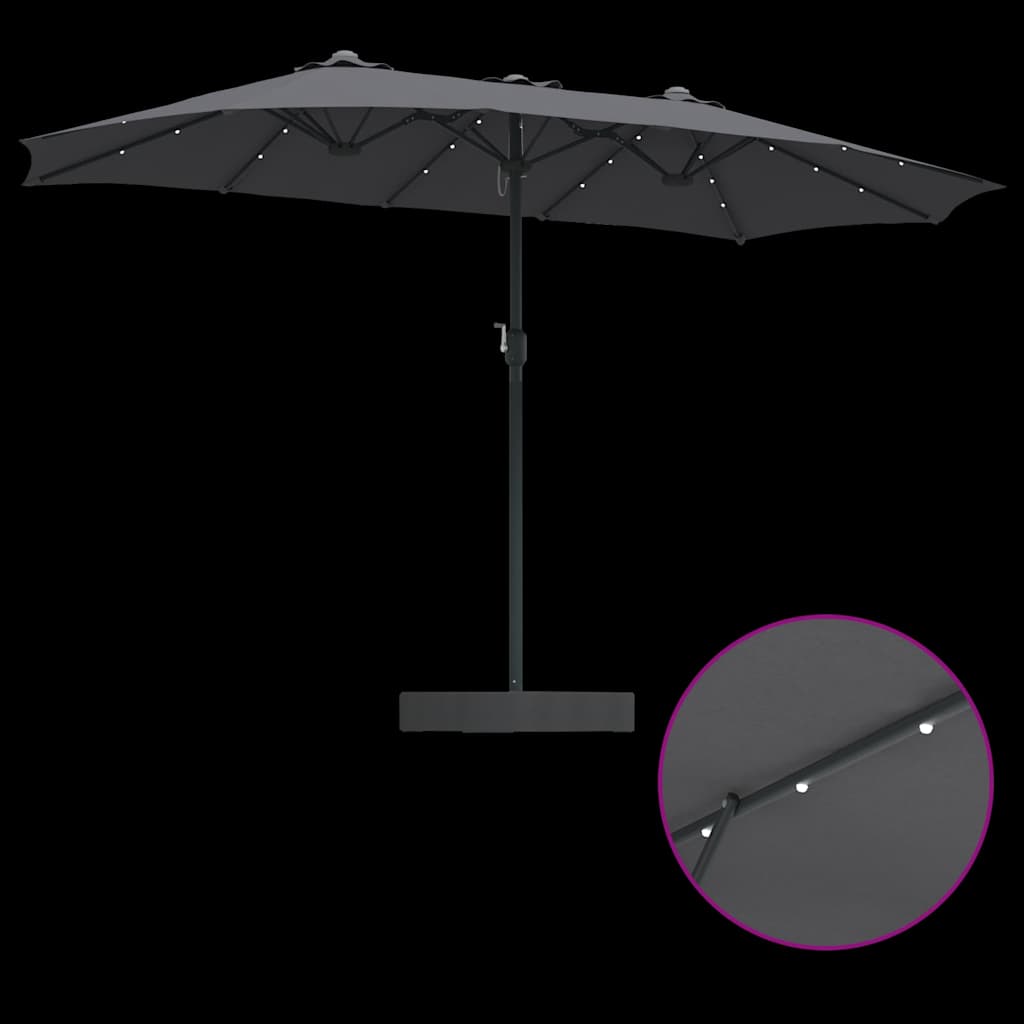 Garden Parasol Anthracite 385 x 209 x 244 cm Fabric