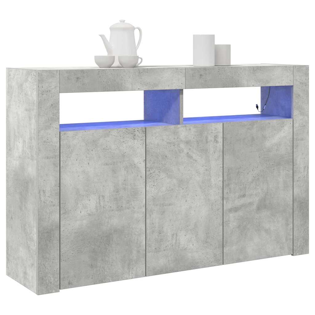 Sideboard Concrete grey 116 x 30 x 75 cm Engineered wood