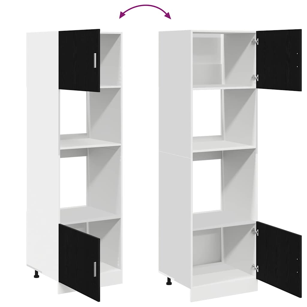 Microwave Cabinet with Shelf Riga Black oak 60 x 57 x 207 cm