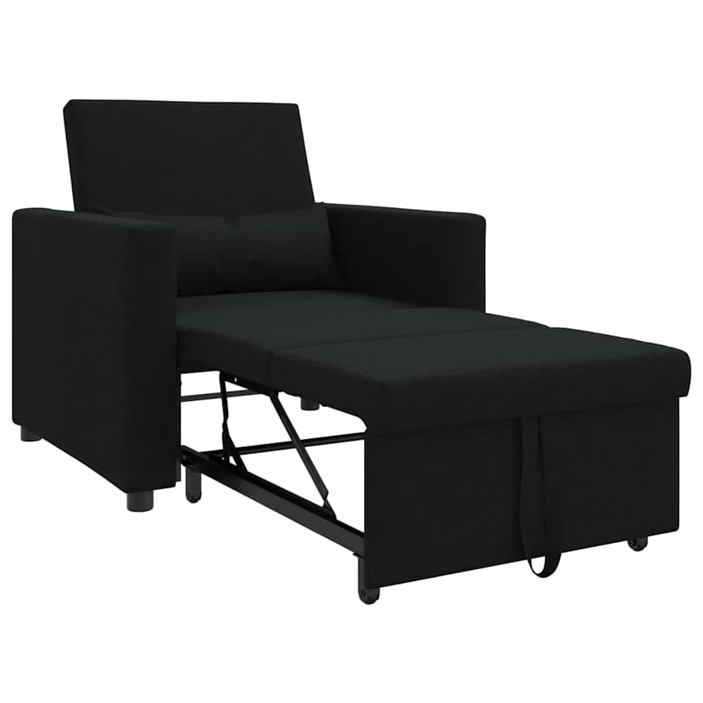Single Sofa Bed Reclining Black 90 x 165 x 87 cm Fabric