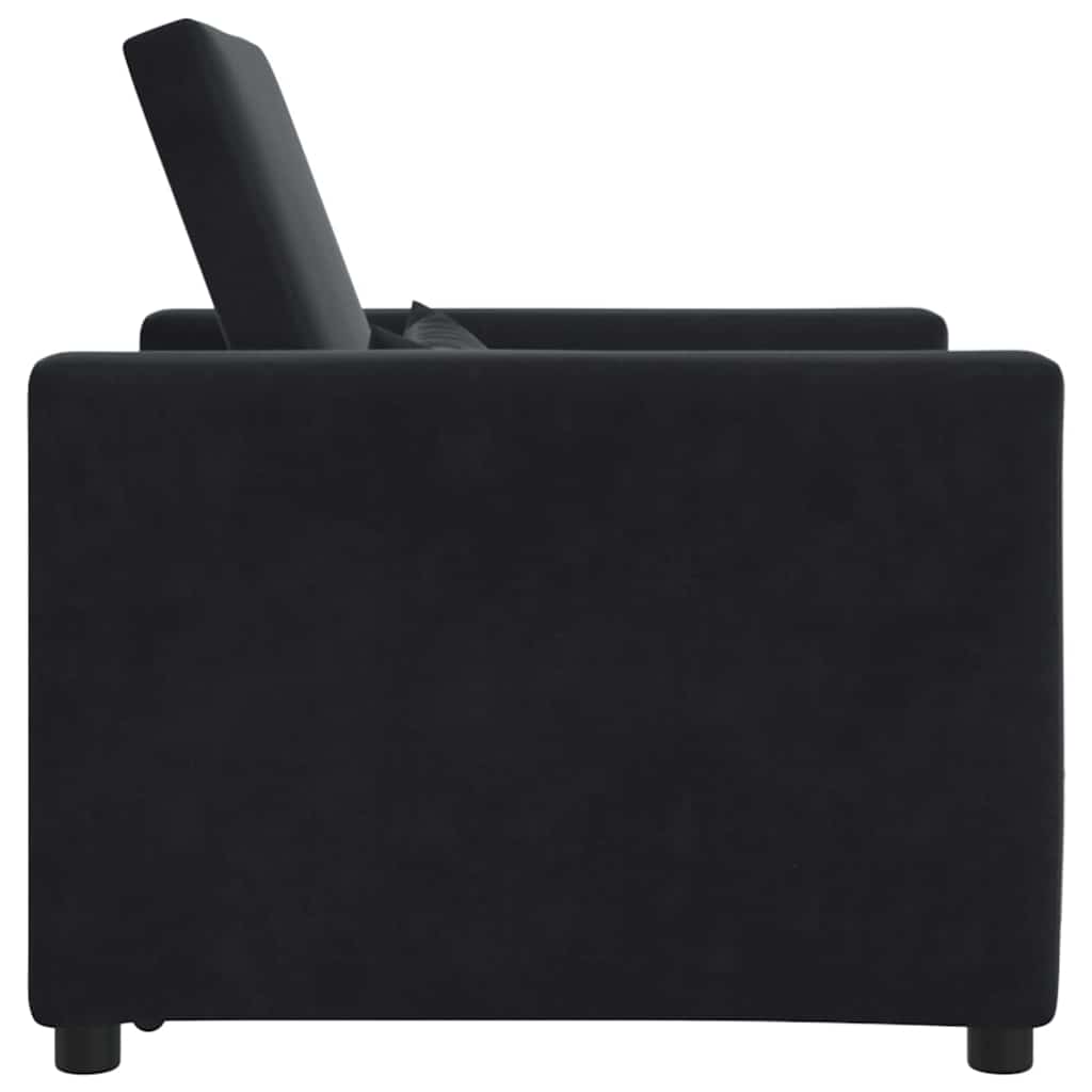 Single Sofa Bed Reclining Black 90 x 165 x 87 cm Velvet