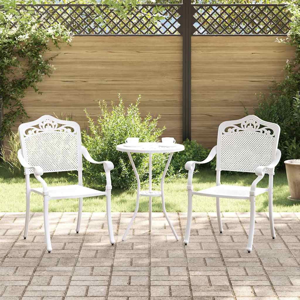Garden Chair 2 pcs White 55 x 56.5 x 91cm Aluminium