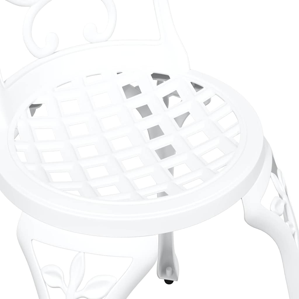 Garden Bistro Set 3 pcs White Aluminium
