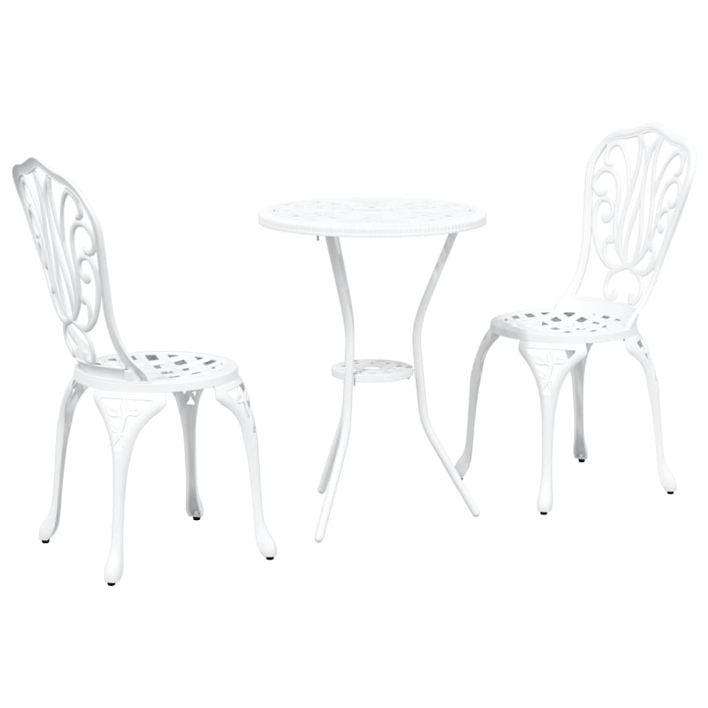 Garden Bistro Set 3 pcs White Aluminium