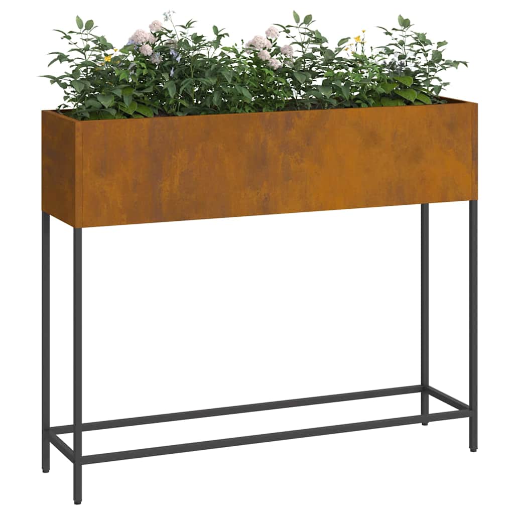 Raised Garden Planter Rusty 100 x 26 x 82 cm Steel