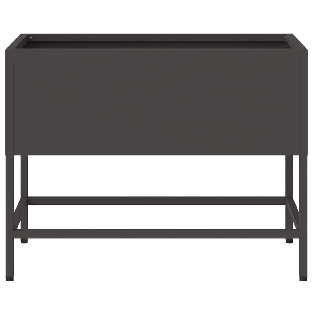 Raised Garden Planter Black 60 x 26 x 45 cm Steel