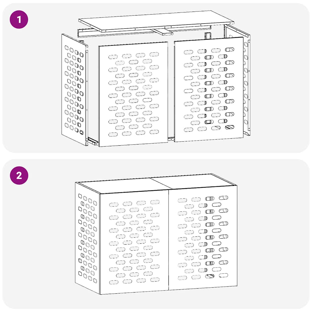 Air Conditioner Cover Anthracite 100 x 50 x 70 cm Steel