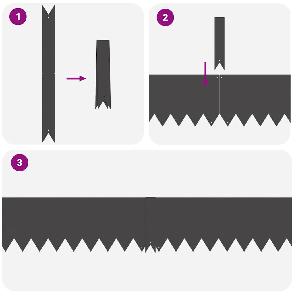 Lawn Edging 20 pcs Black 100 x 0.05 x 20 cm Cold Rolled Steel