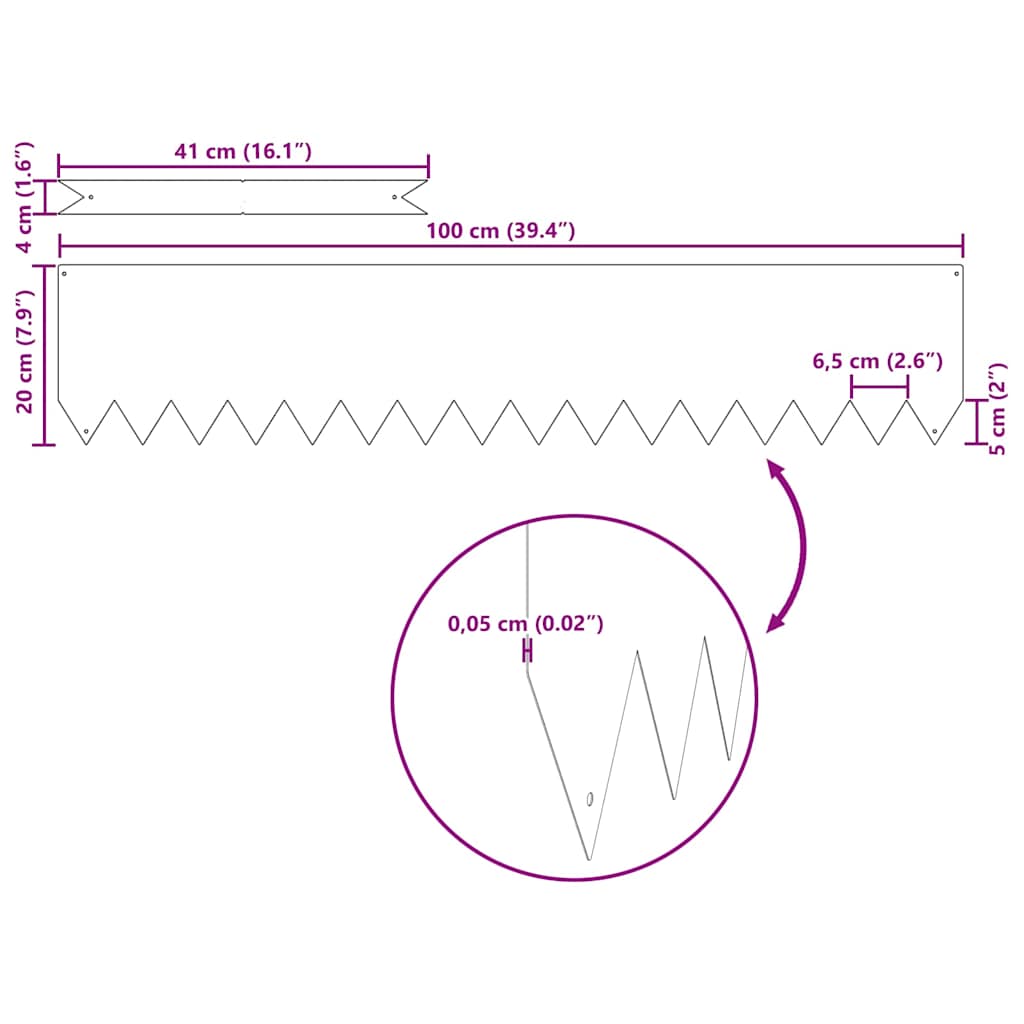 Lawn Edging 30 pcs Anthracite 100 x 0.05 x 20 cm