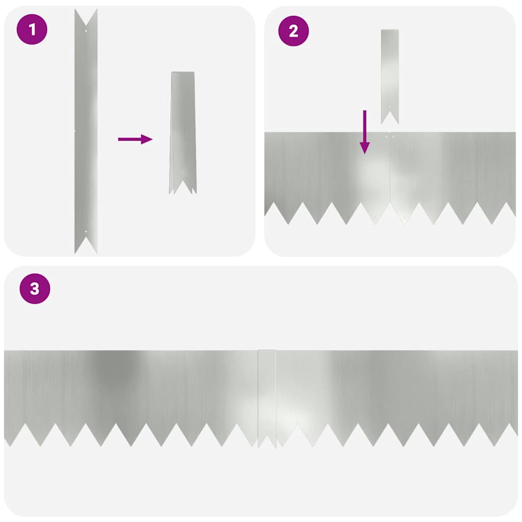 Lawn Edging 30 pcs Silver 100 x 0.05 x 20 cm Galvanised Steel