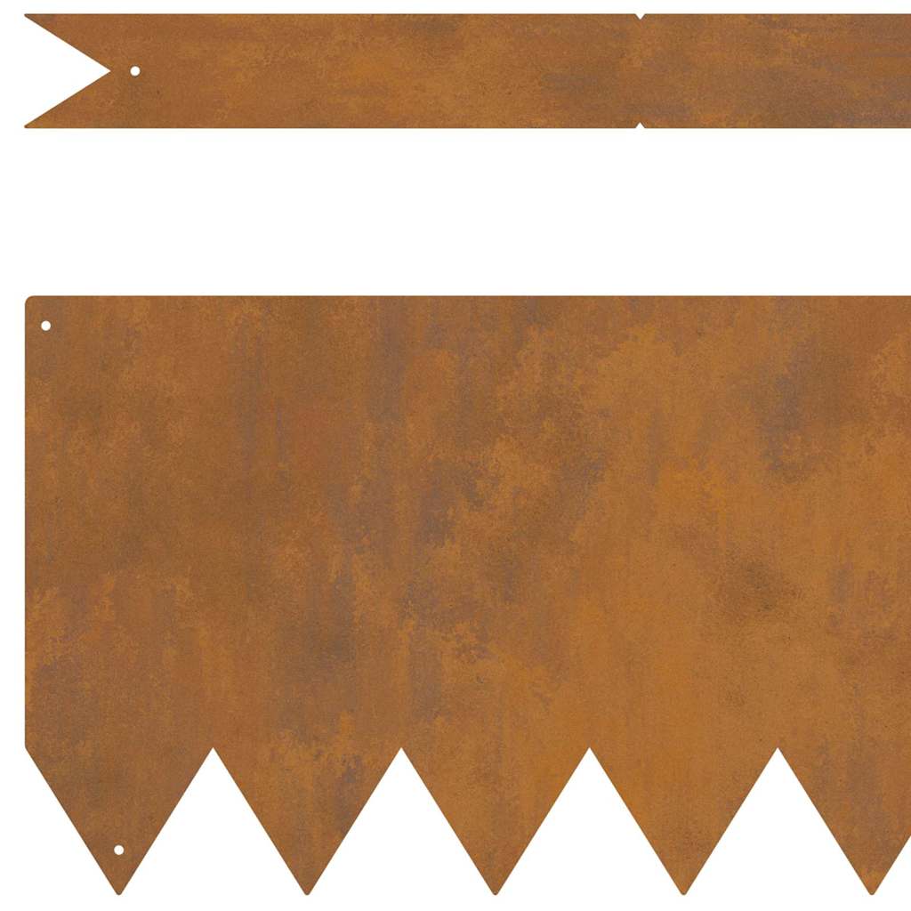 Lawn Edging 30 pcs Brown 100 x 0.05 x 20 cm Weathering Steel