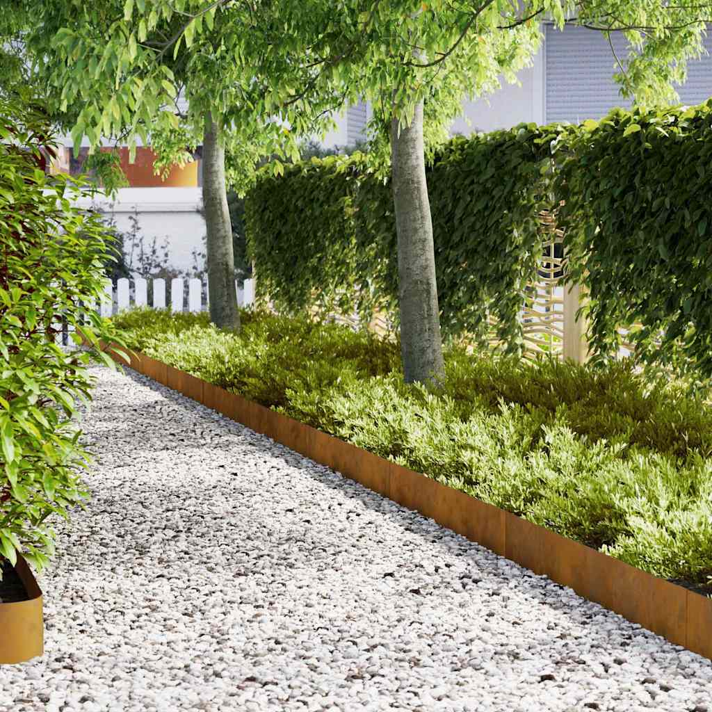 Lawn Edging 30 pcs Brown 100 x 0.05 x 20 cm Weathering Steel