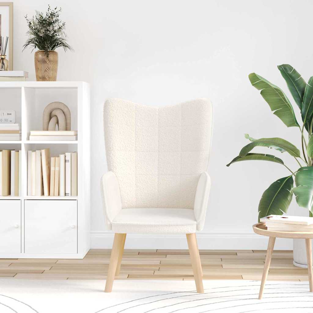 Relaxing Chair Cream 62 x 67 x 95.5 cm Fabric