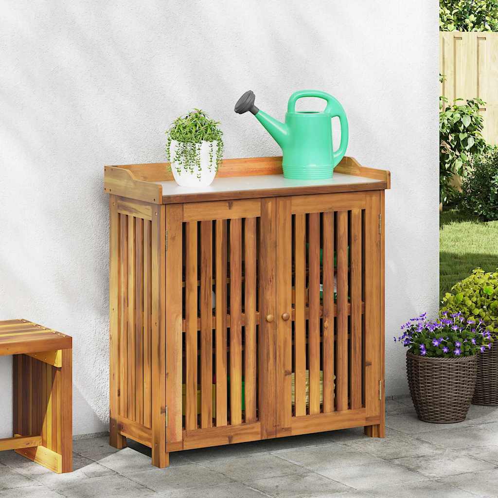 Garden Cabinet with Storage with Door Brown 93 x 41.5 x 98cm