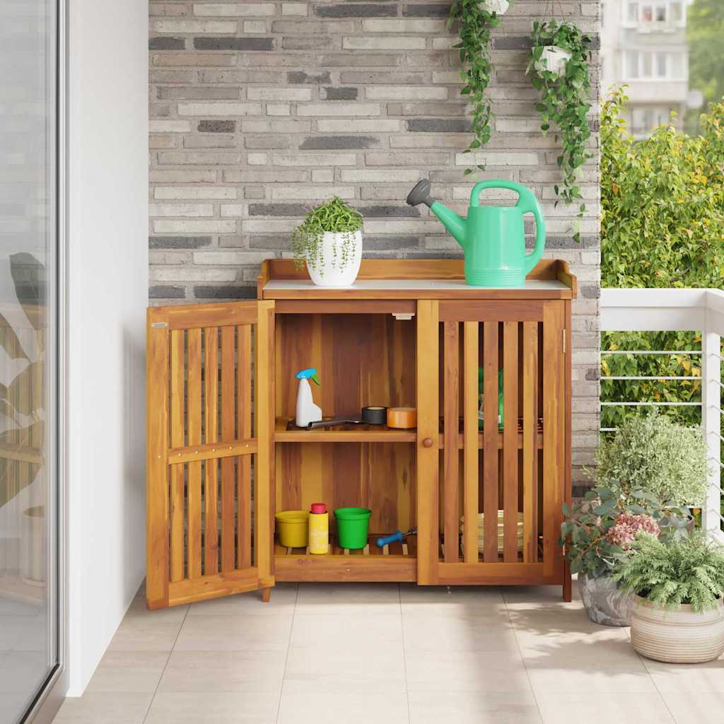 Garden Cabinet with Storage with Door Brown 93 x 41.5 x 98cm
