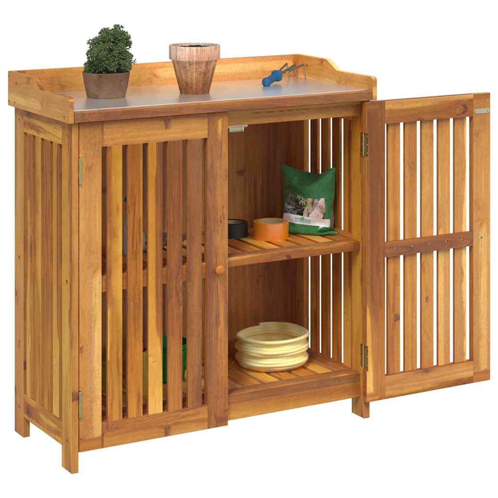 Garden Cabinet with Storage with Door Brown 93 x 41.5 x 98cm