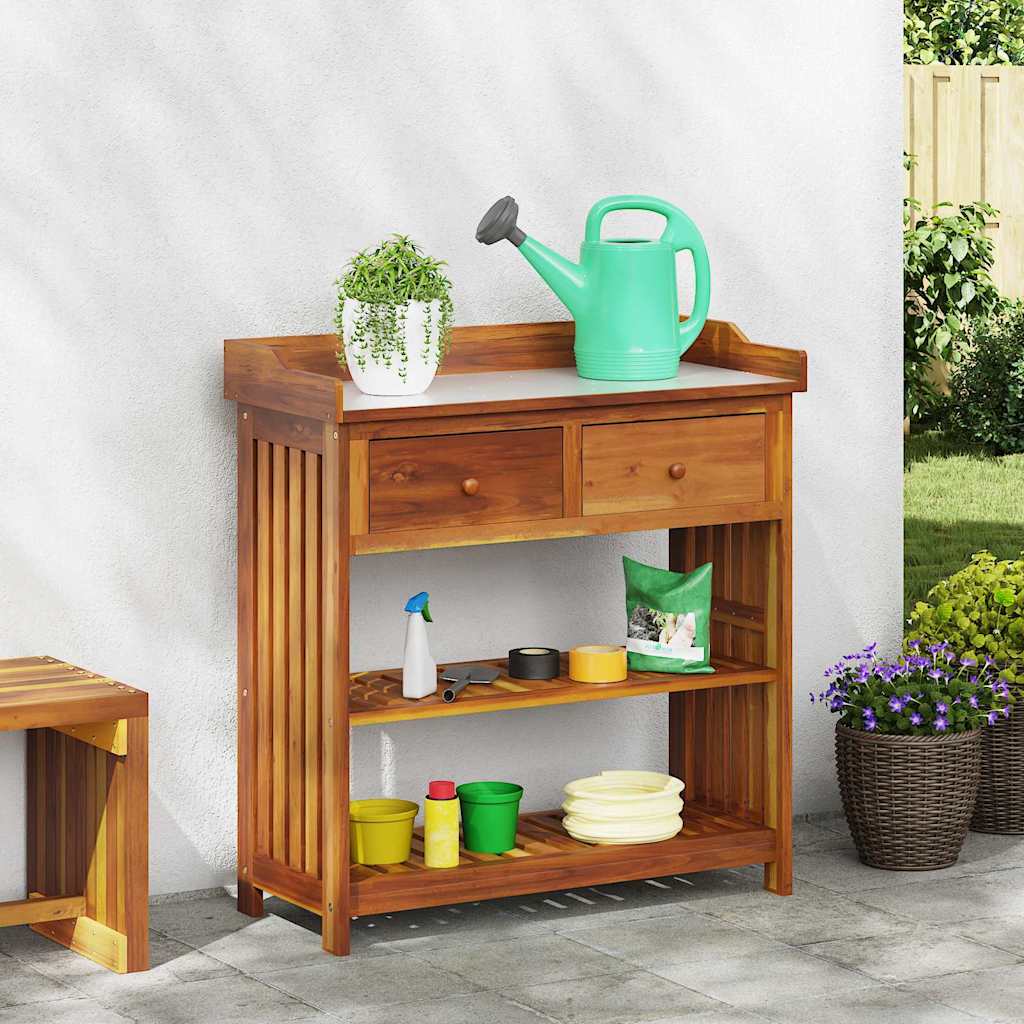 Garden Cabinet with Drawer with Shelf Brown 93 x 41.5 x 98cm