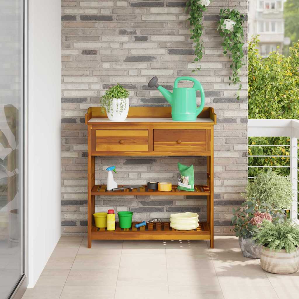 Garden Cabinet with Drawer with Shelf Brown 93 x 41.5 x 98cm